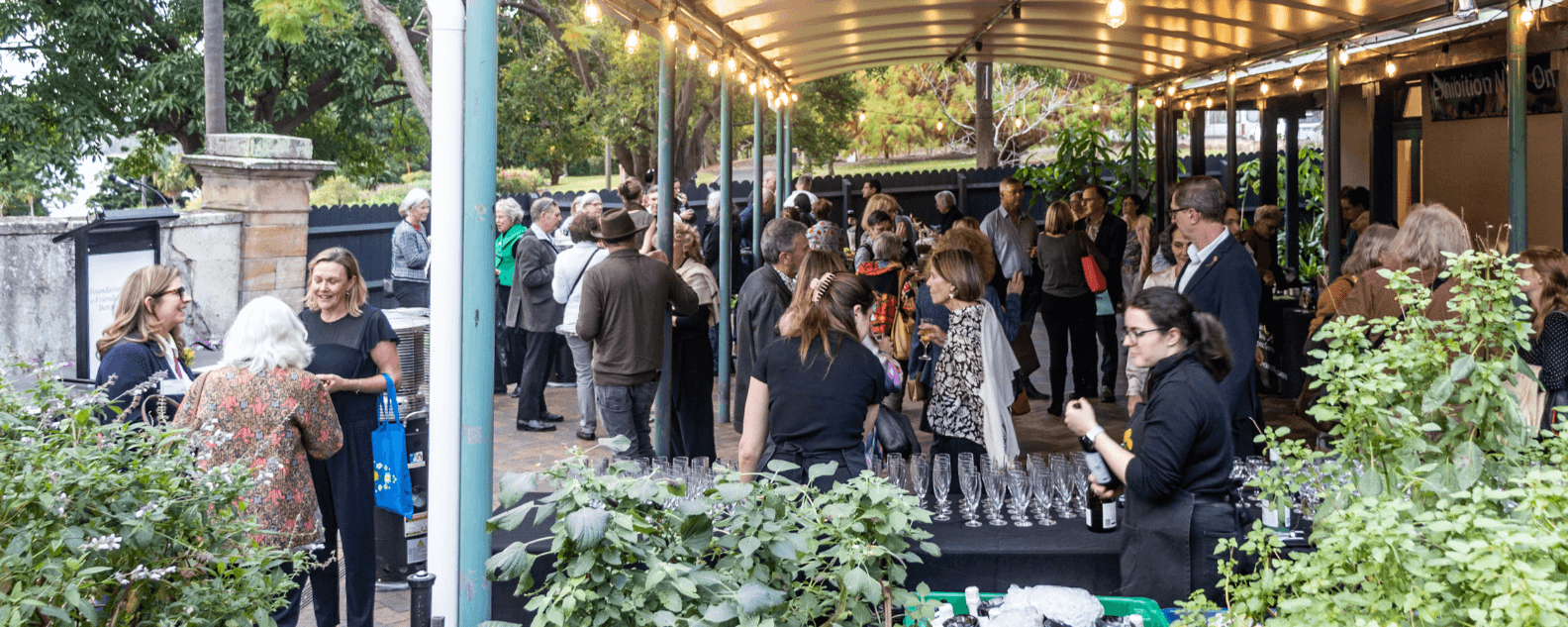 People mingling on a Garden patio