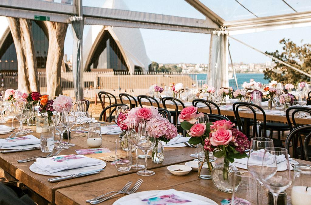 Wedding ceremony at Bennelong Lawn